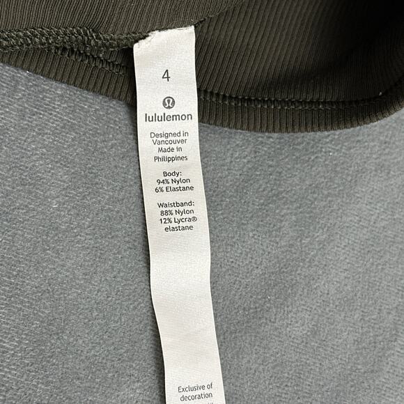 Lululemon Dance Studio Pants Dark Olive Pinstripe Size 4 Drawstring Ankle 25" - Picture 9 of 11